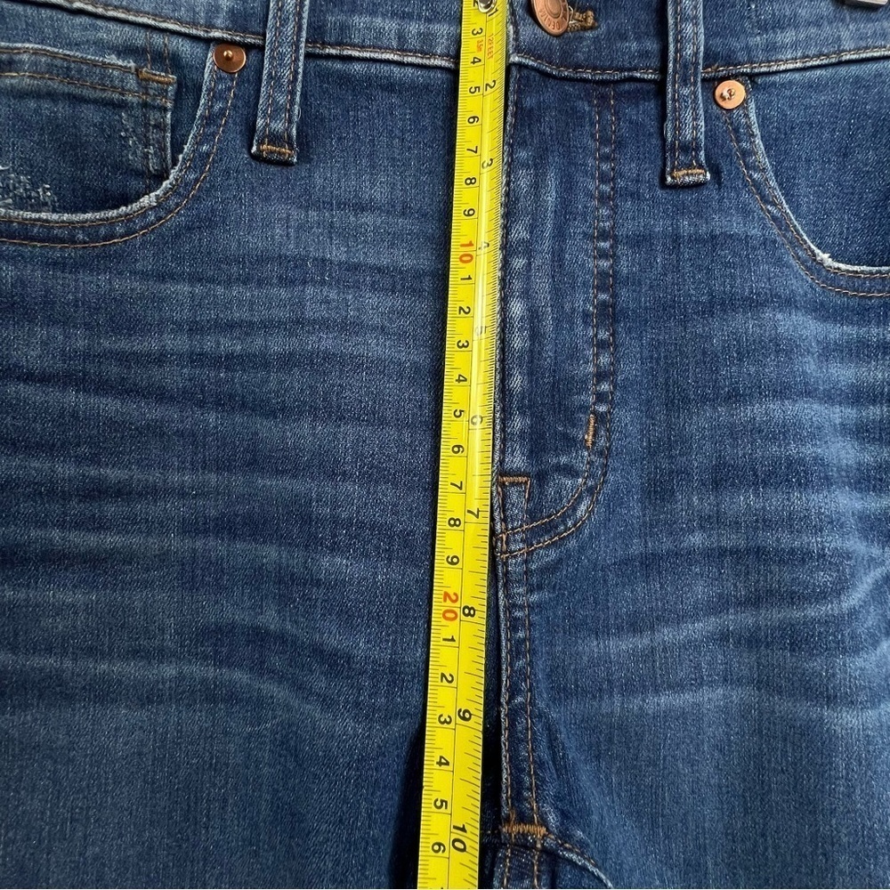 Madewell Cropped Jean Women 27 Blue Denim Skinny High Rise Stretch Distress Knee - Picture 6 of 11